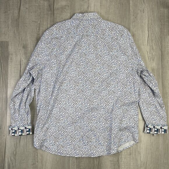 Robert Graham Shirt Mens 2XL Flip Cuff Geometric Dress Work Business Classic Q - Picture 9 of 9